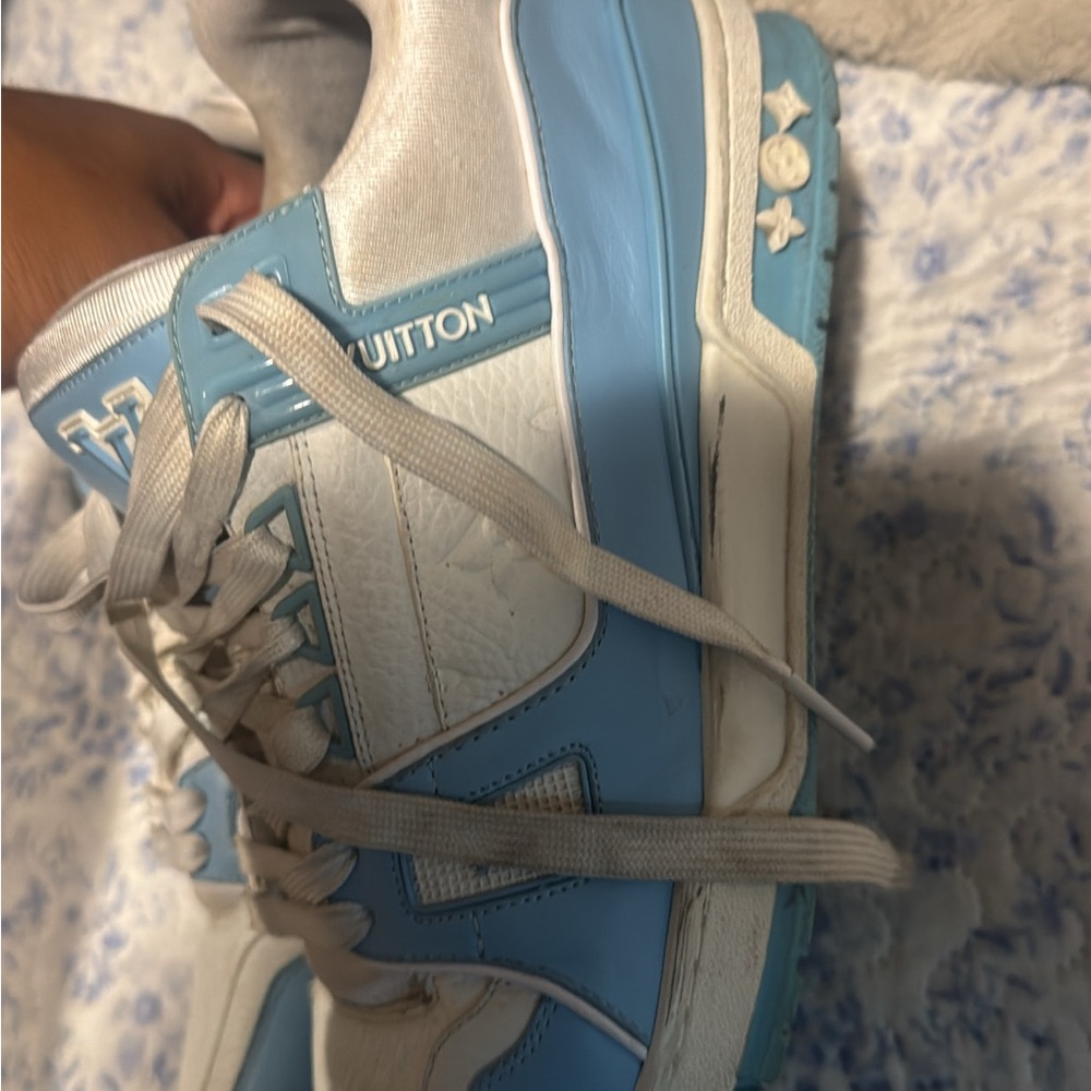 Louis Vuitton Sky Blue and White Athletic Shoes